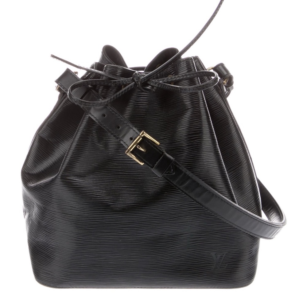 Noé Louis Vuitton Black Crossbody Bag with Textured Leather